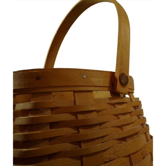 Longaberger 2000 October Fields Basket Handcrafted Wooden Lid Leaf design Fall - Picture 4 of 14